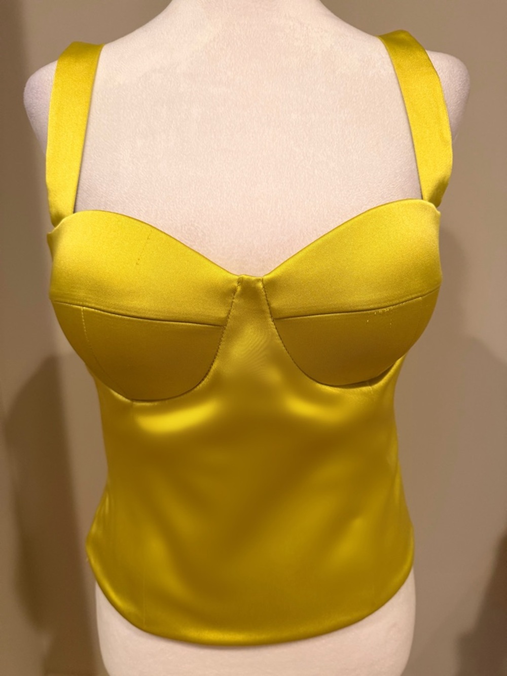 Giggii Bustier Tank Top in Yellow slight snag in the cup area